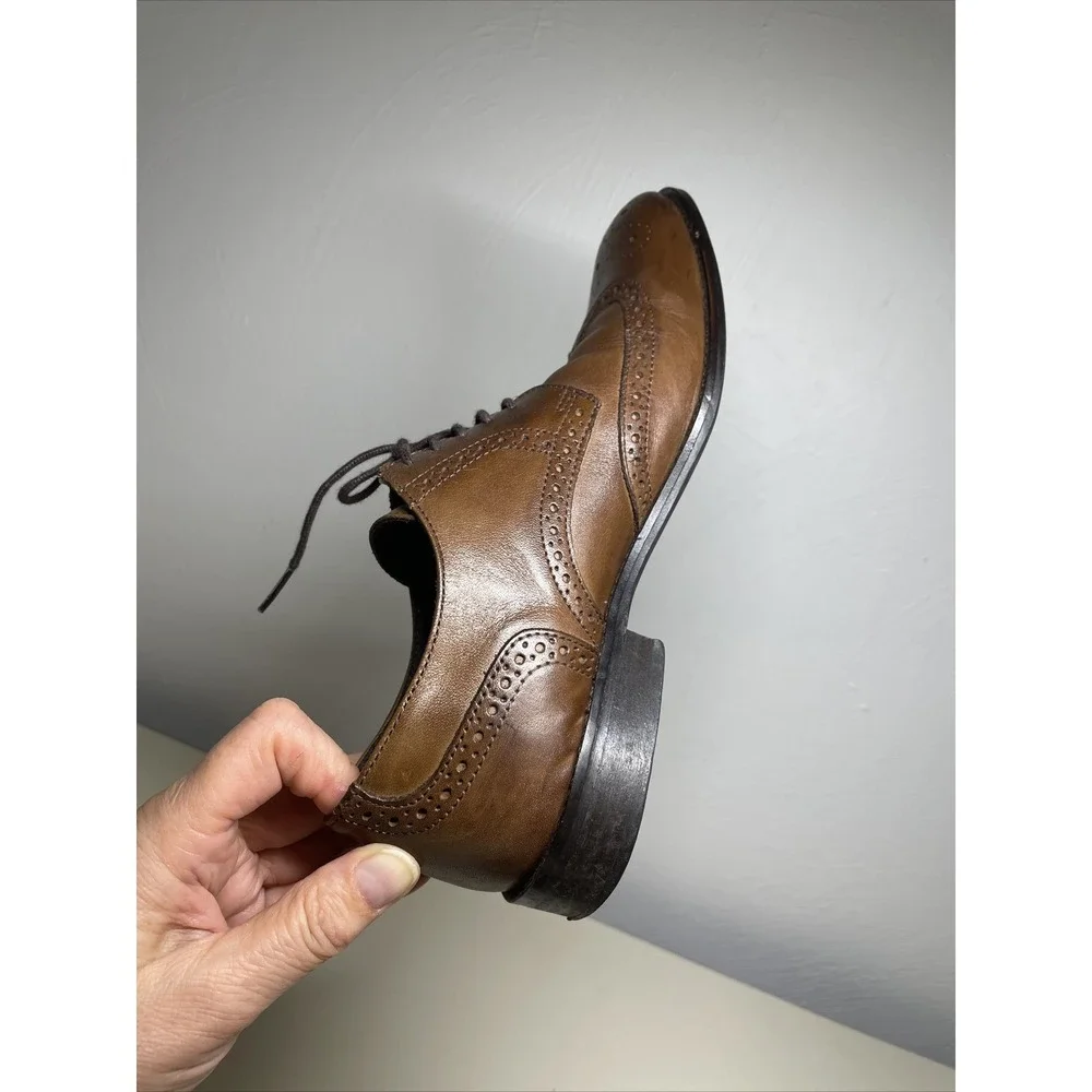 Foreva Men's 39 M US 7 Brown Leather Oxford Derby Shoes Made In Portugal Lace Up